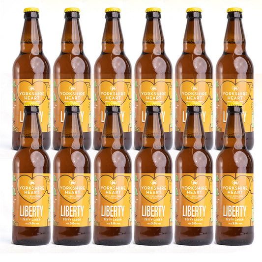 British craft lager - next day delivery - yorkshire heart liberty lager case of 12 bottles