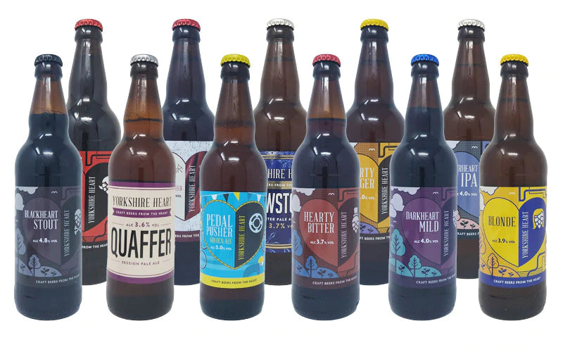 12 Mixed Beer Selection from Yorkshire Heart Brewery - 12 x 500ml bottles