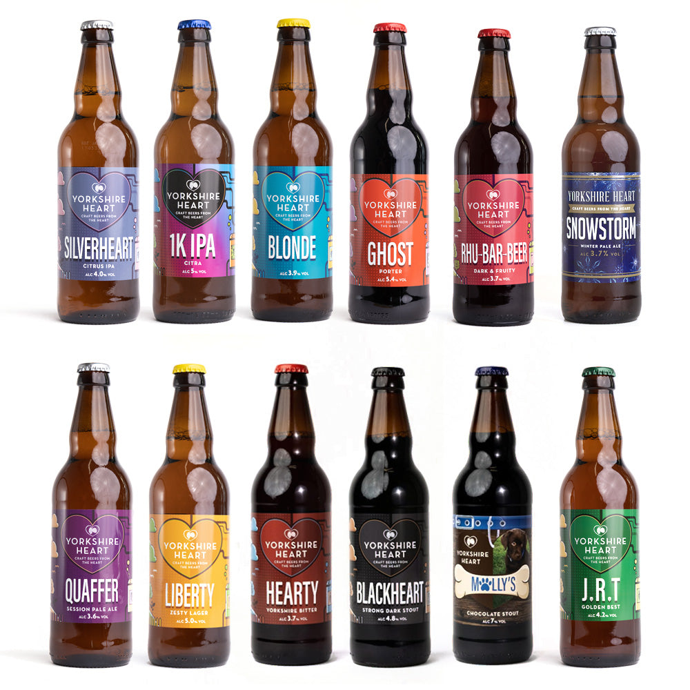 12 Mixed Beer Selection from Yorkshire Heart Brewery - 12 x 500ml bottles