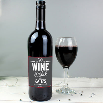 Personalised Wine O'Clock Red Wine