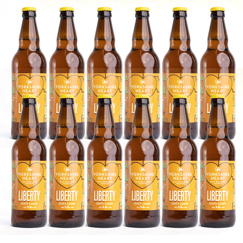 British craft lager - next day delivery - yorkshire heart liberty lager case of 12 bottles