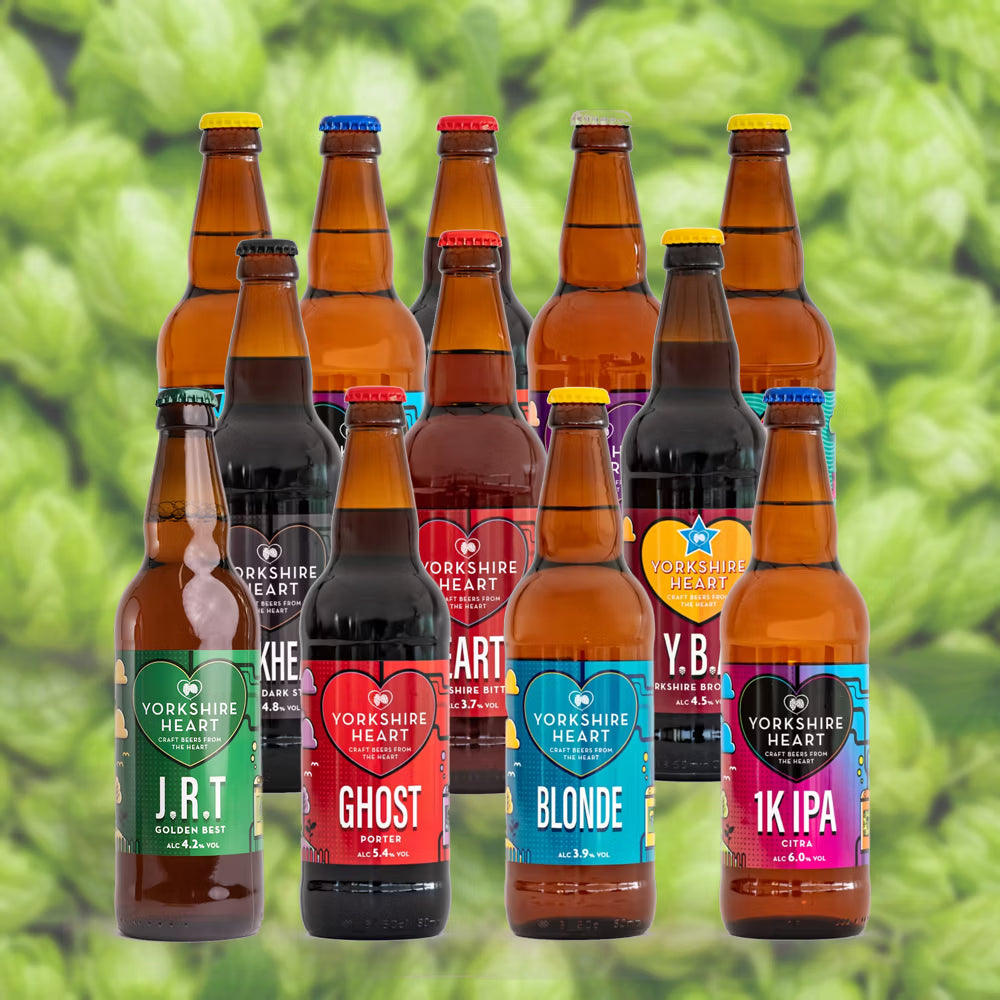 12 Mixed Beer Selection from Yorkshire Heart Brewery - 12 x 500ml bottles