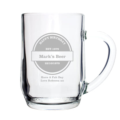 Personalised Established Beer Label Tankard